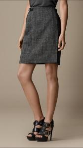 Leather Detail Wrap Skirt - Burberry